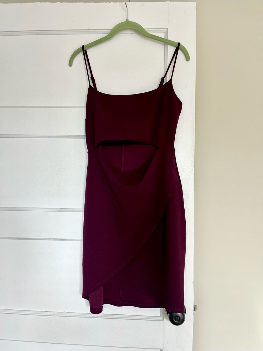 Lulu's Plum Spaghetti Strap Cutout Mini Dress